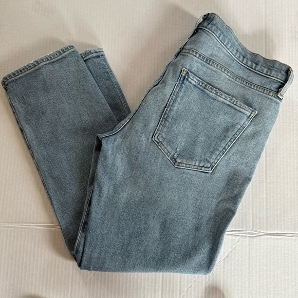 Agolde Light Blue Distressed Straight Pristine Jeans Size 30 - Picture 10 of 11